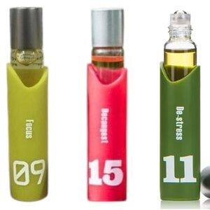 21 Drops Essential Oil Rollerballs, Set of 3 — Focus, Decongest & De-Stress